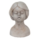 Statua Busto Ragazza Beige 11x10x18 cm