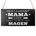 Textschild Schwarz 40x1x20 cm