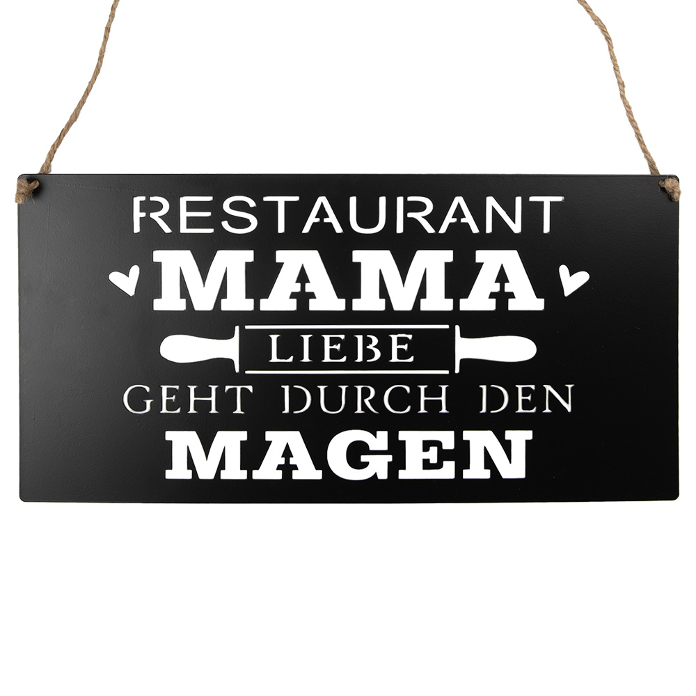 Textschild Schwarz 40x1x20 cm
