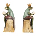 Fermalibri ( set di 2 ) Verde, Marrone 14x10x23 cm