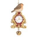 Deko Anhänger Vogel Braun Goldfarbig 6x3x11 cm