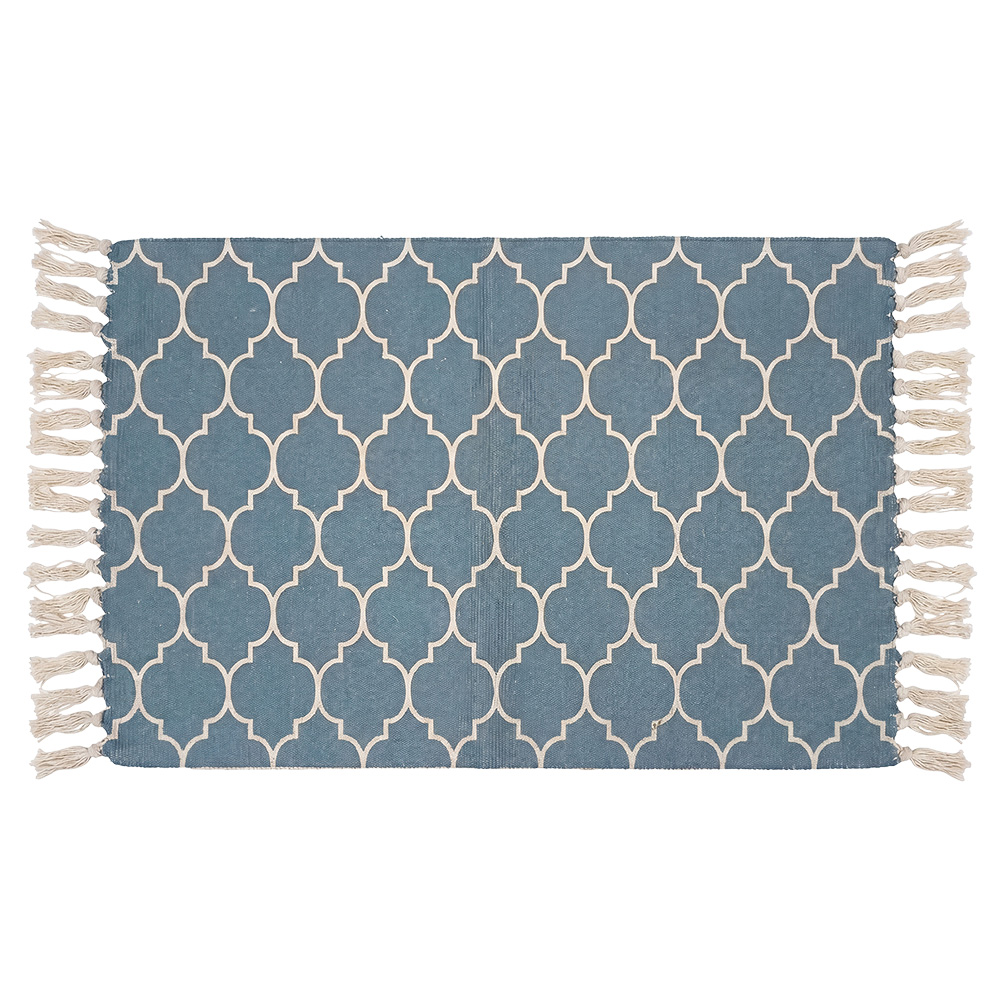 Bodenmatte Beige Blau 60x90 cm