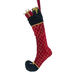 [66631] Décoration de chaussettes de Noël Bas de Noël Rouge Vert 23x7x32 cm