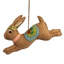 Decoratie hanger konijn vilt 20x2x8 cm