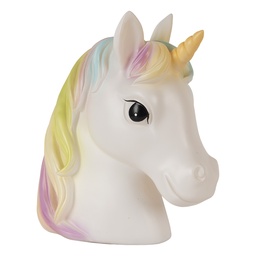 [6LMP807] Veilleuse Licorne LED Blanc Vert 22x14x24 cm