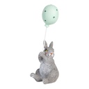Decoratie konijn met ballon 7x6x18 cm