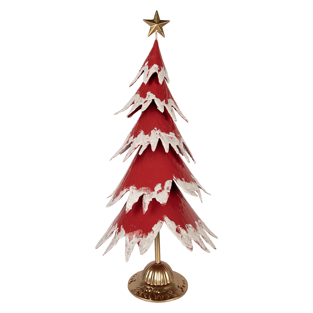 Decorative Weihnachtsbaum Rot Weiß 39x31x84 cm
