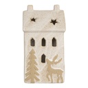 Decoration House with LED Beige 10x9x18 cm