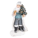 Dekoration Weihnachtsmann Grau 11x9x21 cm