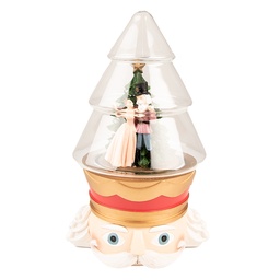 [65160] Glass cover with nutcracker LED 15x13x24 cm / 2xAAA