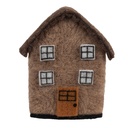 Maison en Feutre Marron Blanc 12x7x14 cm