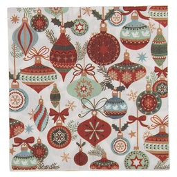 [73135] Papierservietten Weiß Rot 33x33 cm (20)