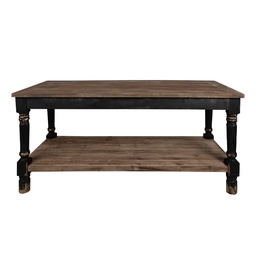 [5H0696Z] Table Noir Marron 180x70x85 cm