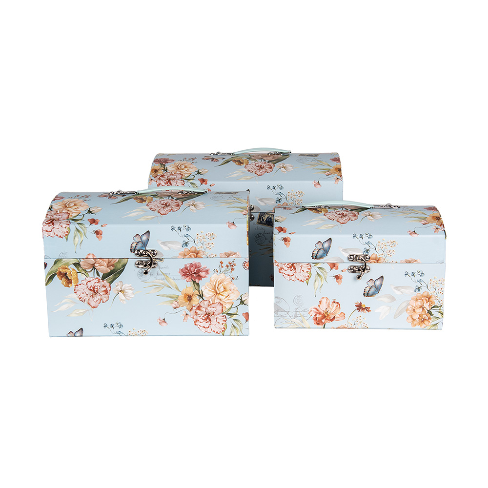 Set di valigie decorative da 3 Blu 30x20x20 /26x18x18/22x15x15 cm