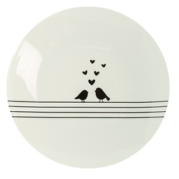 [LBSFP] Geschirr Essteller Weiß, Schwarz Ø 26x2 cm