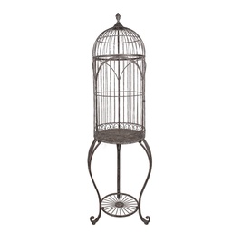 [5Y1206] Cage à oiseaux décorative Marron Ø 52x187 cm