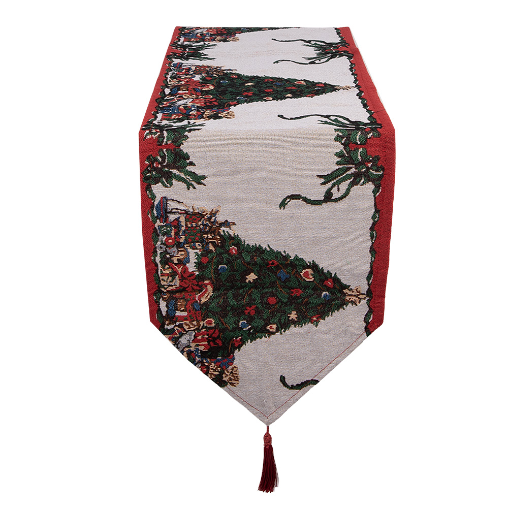 Runner da Tavola Beige Rosso 33x180 cm