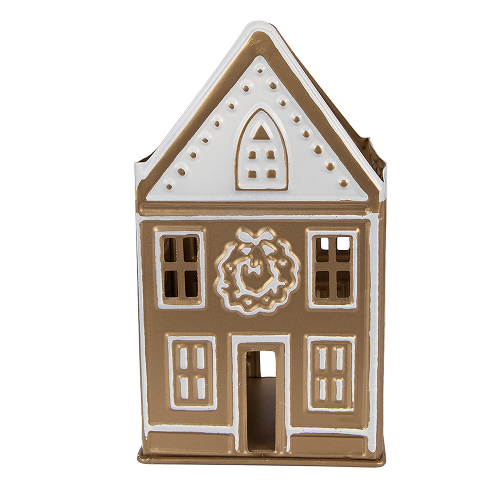 Tealight Holder Gold colored White 12x11x22 cm
