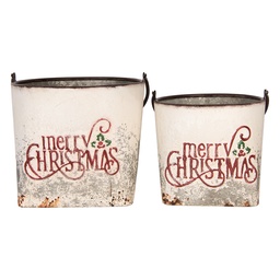 [6Y6159] Plant Holder (set 2 ) White 27x25x23/40 / 31x30x27/47 cm