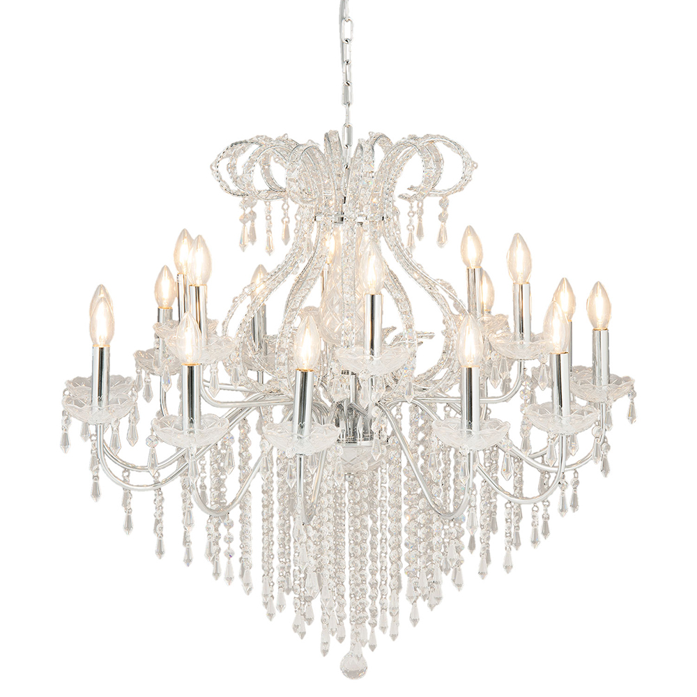 Lampadario Argento Ø 85x71 cm E14/max 18x40W