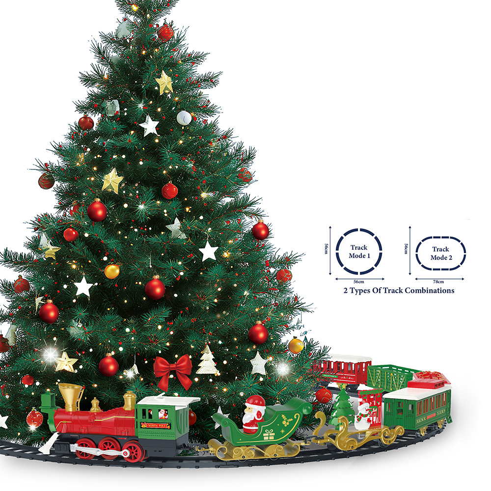 Décoration Train de Noël Vert Rouge 78x56x5 cm
