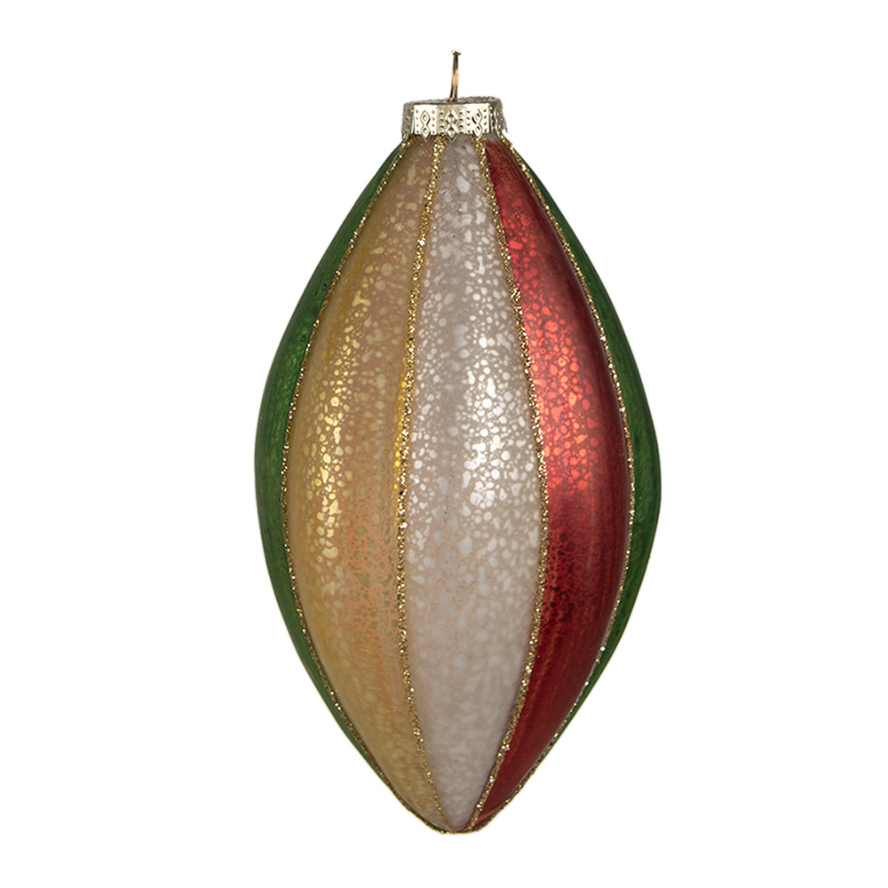 Weihnachtskugel Rot Grün Ø 8x15 cm