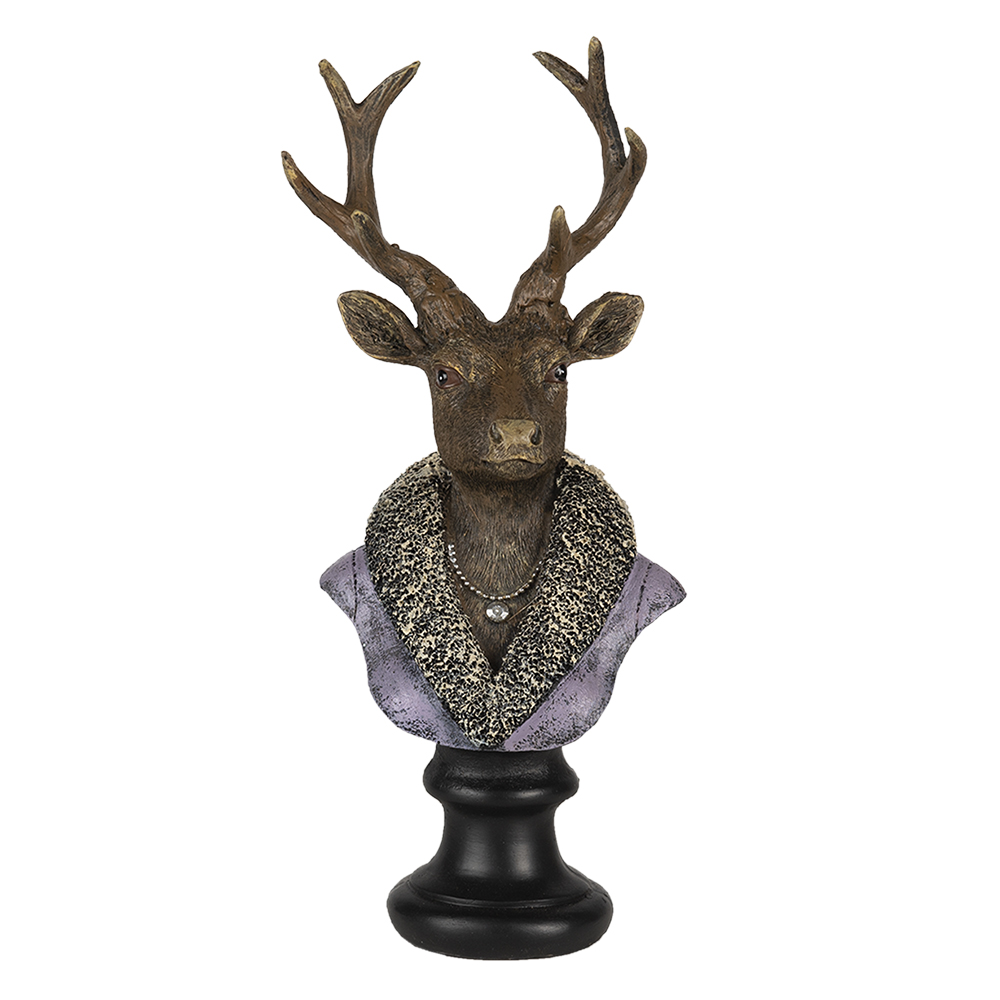 Decoration Statue Deer Brown, Violet 10x9x23 cm