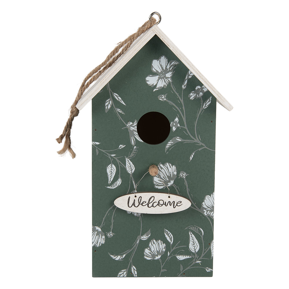 Birdhouse Green White 15x10x22 cm