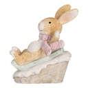 Decoration Rabbit Brown White 8x6x9 cm