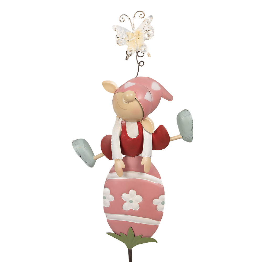Spuntone da Giardino Gnomo Rosa 24x7x84 cm