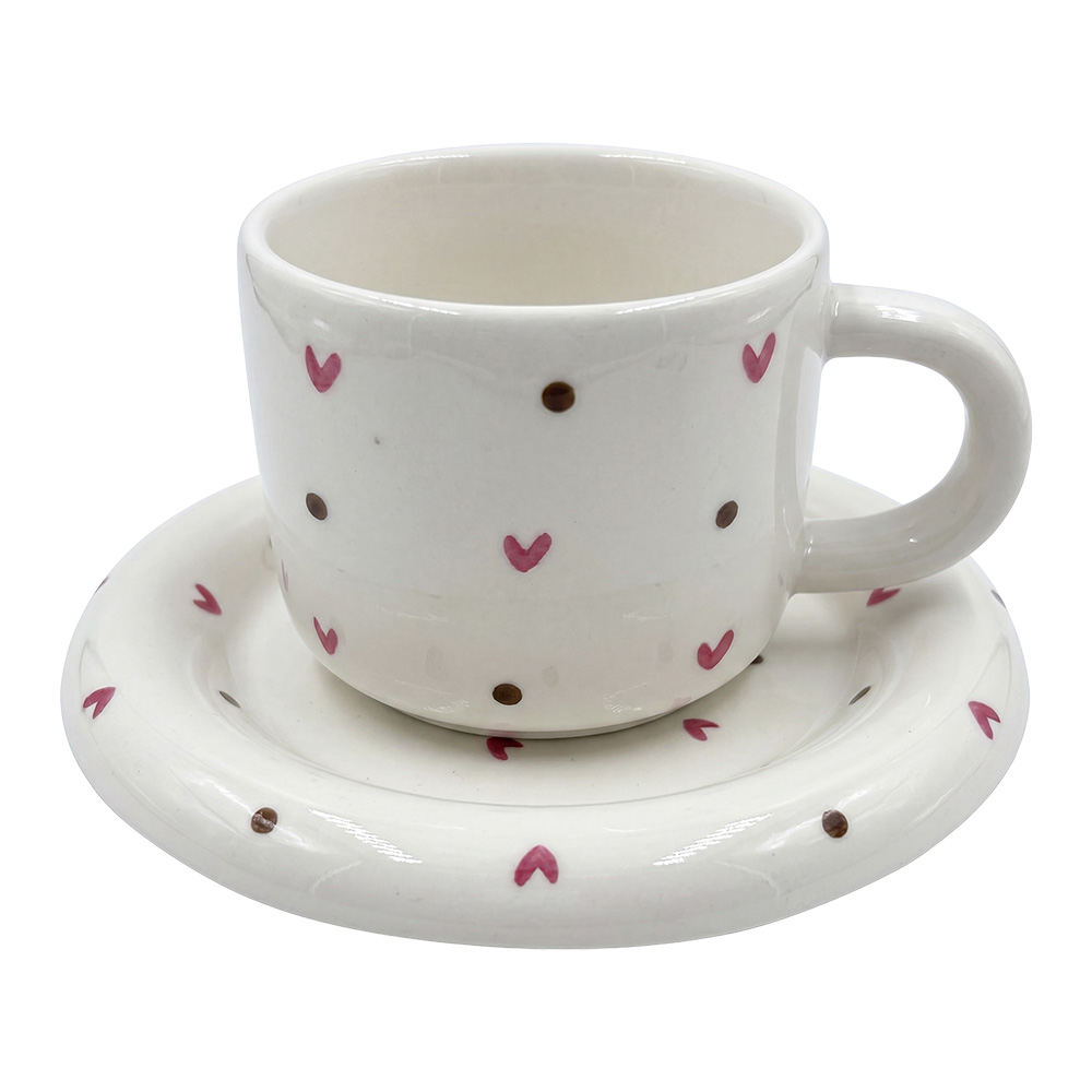 Tasse et soucoupe Blanc Rose