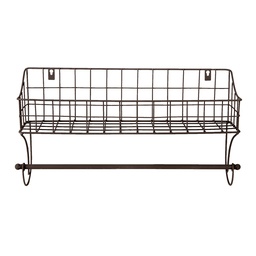 [6Y4305] Portasciugamani da Terra Marrone 44x12x25 cm