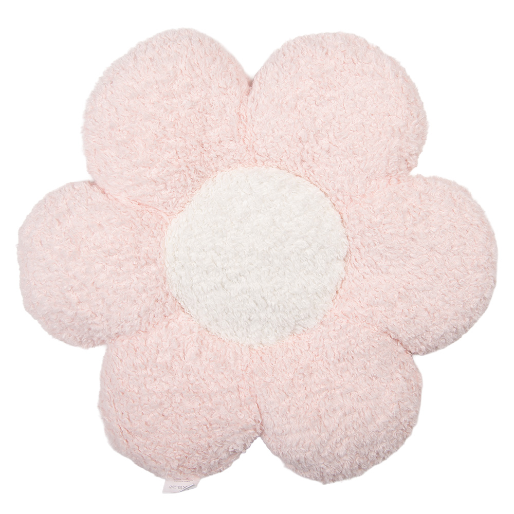Cushion filled Pink White Ø 50x5 cm