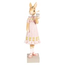 Statua Decorativa Coniglio Marrone Rosa 9x8x28 cm
