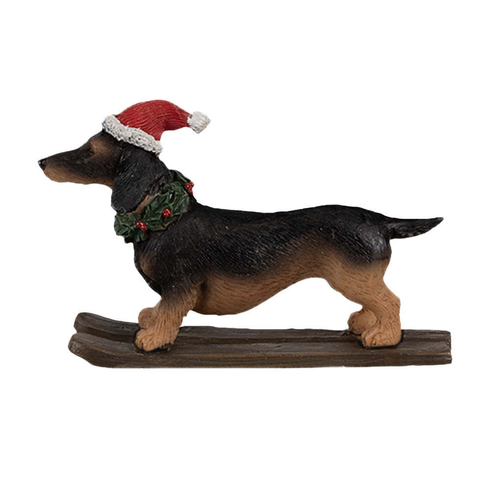 Decoratie beeld hond (teckel) 10x3x7 cm
