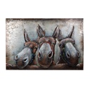 Wanddecoratie ezels 120x6x80 cm