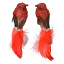 Decoratie vogel (set van 2) 16x5x5 cm