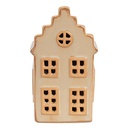 Decoratie huisje met LED 6x6x11 cm