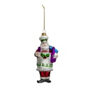 Kerstbal kerstman 8x6x17 cm
