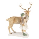 Decoratie kind met hert 17x12x22 cm