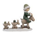 Decoratie kind op hert 17x8x14 cm