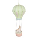 Decoratie hanger konijnen in luchtballon Ø 14x34 cm