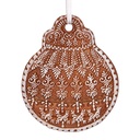 Decorazione pendente Palla di natale Marrone Bianco 8x2x10 cm