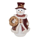 Weihnachtsdeko Schneemann Weiß Rot 15x14x24 cm
