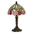 Tiffany Tischlampe Grün, Rosa Ø 21x39 cm E14/max 1x25W