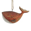 Decoration hanger Whale Red White 15x6x9 cm