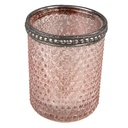 Glas Kerzenhalter Rosa Ø 6x6 cm