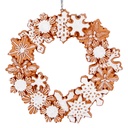 Decoration pendant Wreath Brown White Ø 18x2 cm