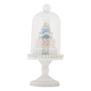 Cloche en Verre avec décoration Blanc Bleu Ø 13x27 cm