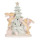 Decoration Rabbits with LED Brown White 14x8x16 cm